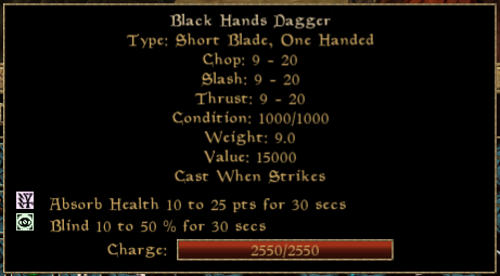 Black Hands Dagger